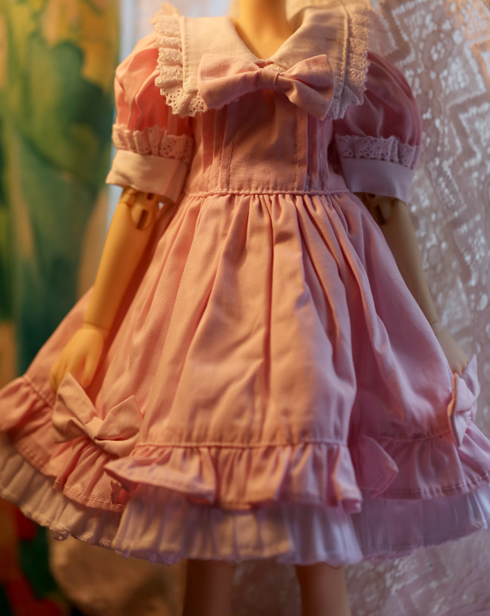 pink dress for 1/4 size BJD - Click Image to Close